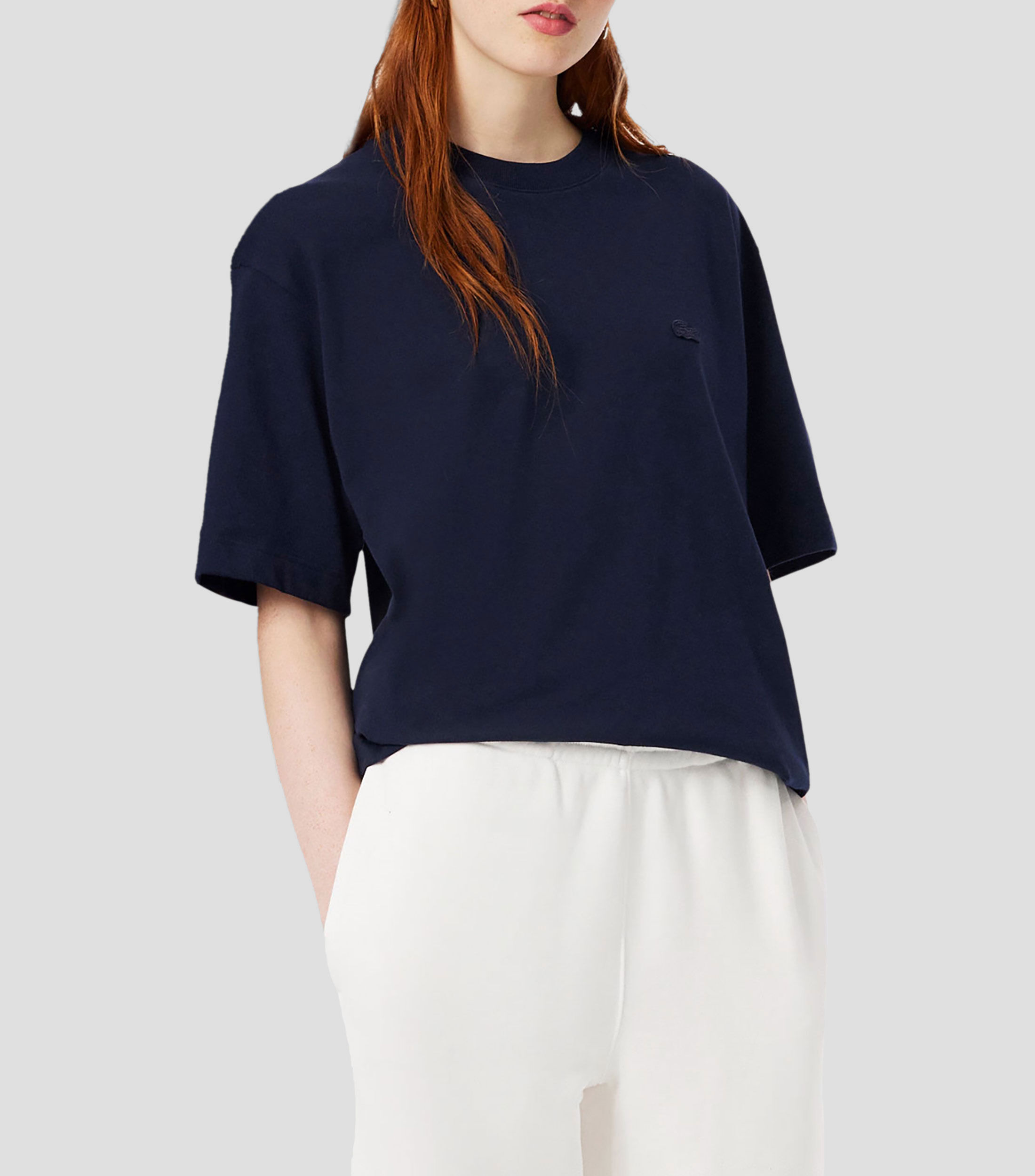 Playera de cuello redondo con manga larga lisa Unisex